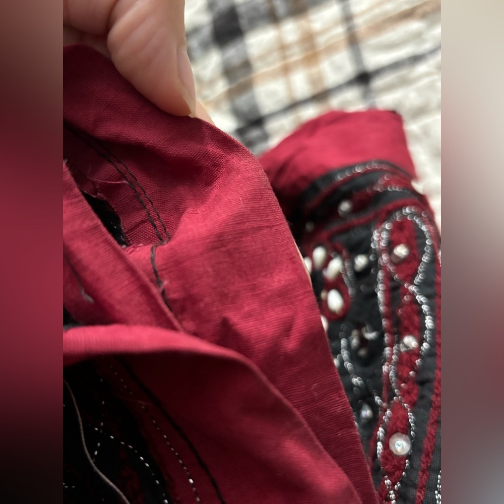 Gorgeous maxi skirt one size red and black sequins - Picture 14 of 16